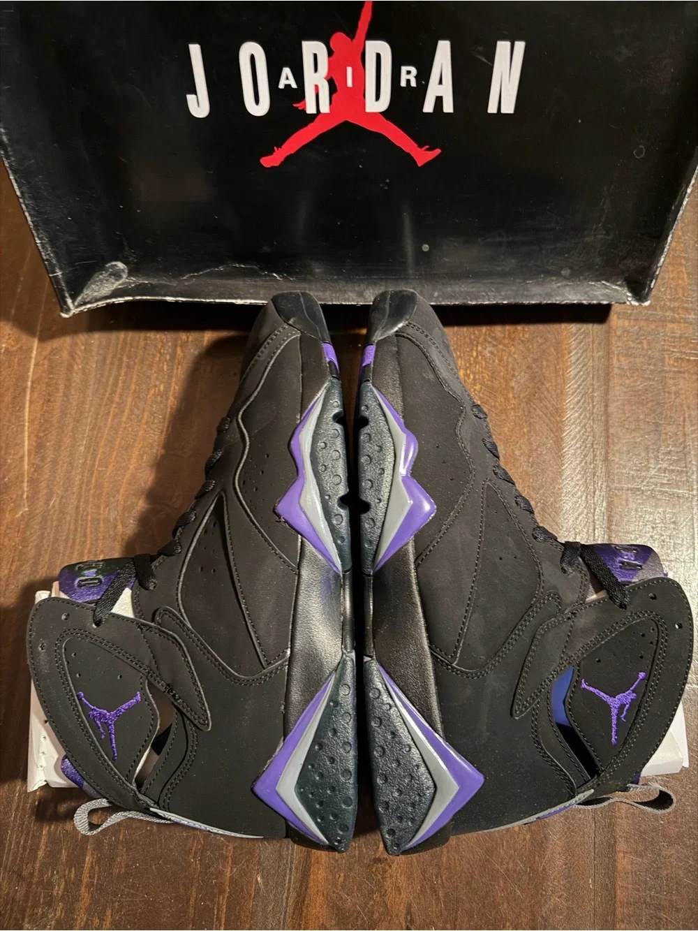 Jordan Black and Purple High-Top Sneakers